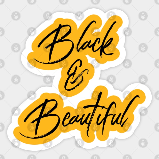 Black & Beautiful | African American | Black Lives Sticker by UrbanLifeApparel